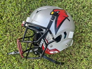 Schutt Z10 Vengeance Football Helmet F YTH Medium M Cardinal’s Grey Louisville 7