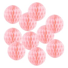 10Pcs Pompons en Papier de Soie 10" pour Décoration Murale, Rose Clair