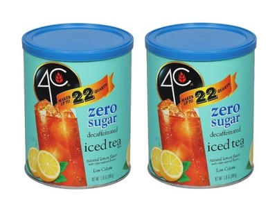 4C Zero Sugar Naturally Decaffeinated Lemon Flavor Iced Tea Mix 13.9 oz. 2 Pack