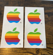 Vintage Rainbow Apple Macintosh Computer Stickers Decals Two Sheets of Two