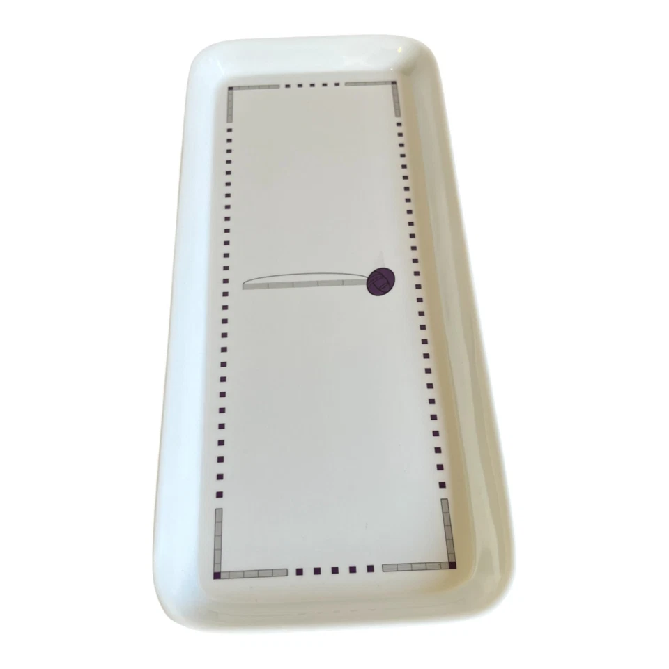 Rectangular Serving Dish Tableware White with Decorative Border 37x11 cm - Image 4 of 4