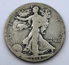 1918-D Walking Liberty Half Dollar 50 Cents 90% Silver Denver Mint USA