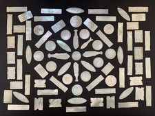 81 x Antique Chinese Mother of Pearl Engraved Gaming Counter Tokens Job Lot