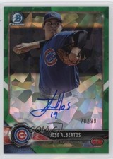 2018 Bowman Chrome HTA Green Atomic Refractor 28/99 Jose Albertos Auto 8az