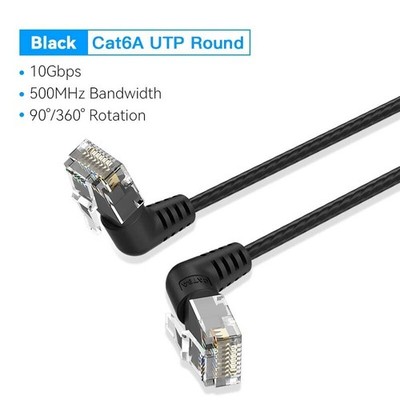 CAT6A Ethernet Cable 10Gbps Rotation Degree Networking Lan Cord for PC PS4 RJ45