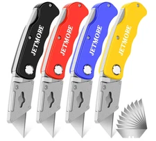 Navajas de Trabajo - Paquete de 4 cuchillos plegables con 10 cuchillas adicional