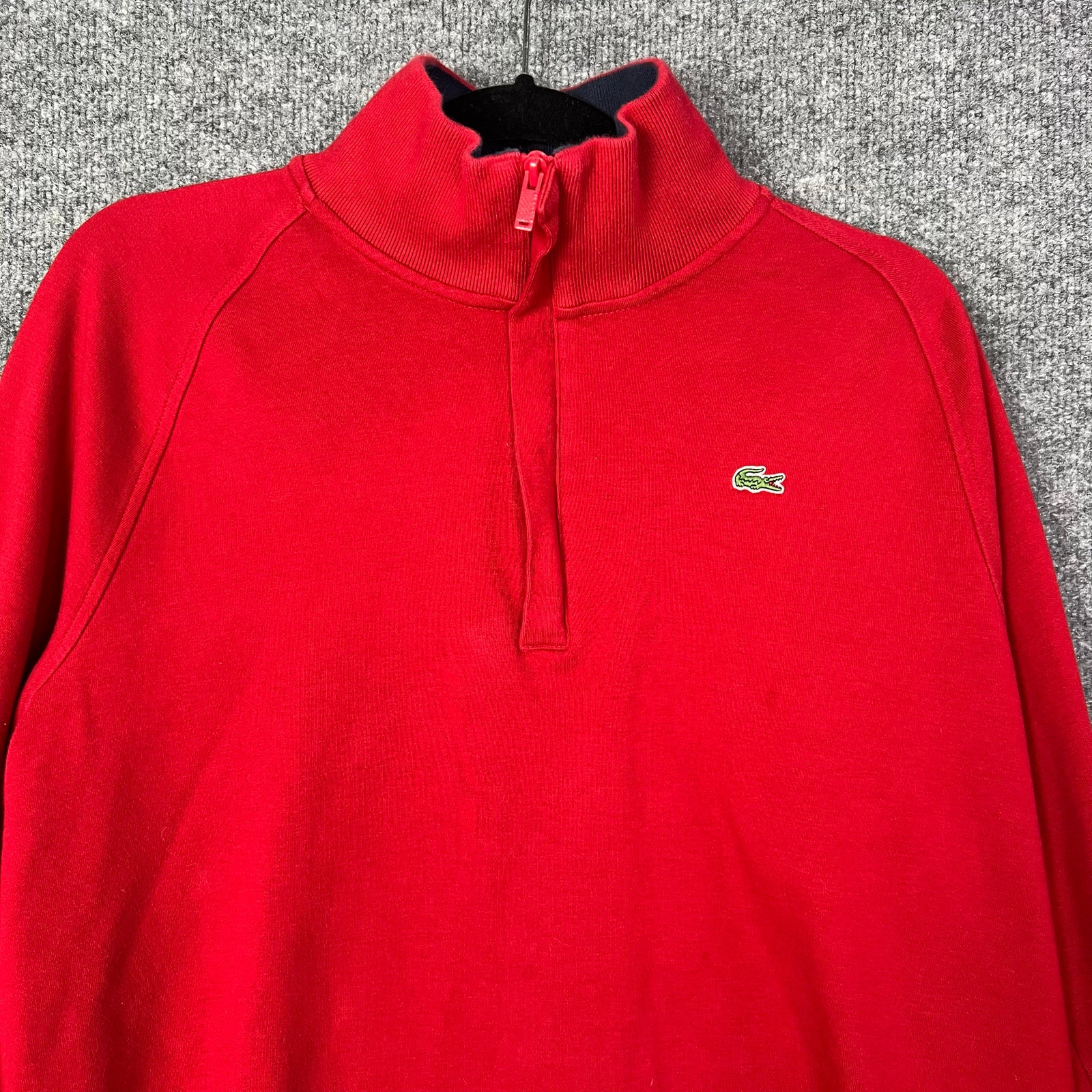 Lacoste 1/4 Zip High Neck Collard  Long Sleeve Pullover sweatshirt Shirt Mens 6 thumbnail 3