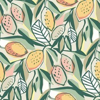 Fd26419_Seychelles Abstrakt Botanisch Koralle Mint Gelb Fine Decor Tapete