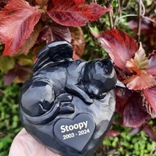 Cats memorial statue plaque resin, black color 