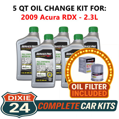 Fits: 2009 Acura RDX 2.3L 6,000 Mile Synthetic Oil & Filter Kit (5W-30)