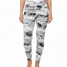 90 Degree By Reflex Womens Black/White High-Rise Ankle Leggings Sz S