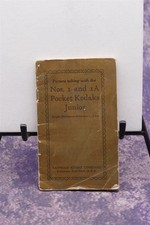 Kodak Picture Taking No. 1  1A Pocket Kodaks Junior Folding Camera Manual 1930