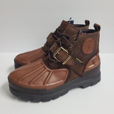Polo Ralph Lauren Oslo Low BT WP Leather Boots Size 7 D Brown