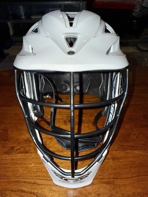 Cascade R Lacrosse Helmet-Gloss White With Black Mask & Chin Strap-OSFM