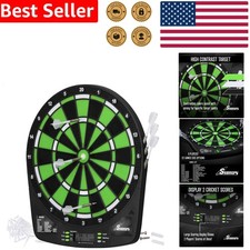 Sirius Electronic Dartboard Black Green 13.5 Inch Compact Soft Tip Darts Game