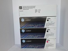Lot of Four Sealed HP LASERJET 128A Toner Cartridges-Black and Magenta