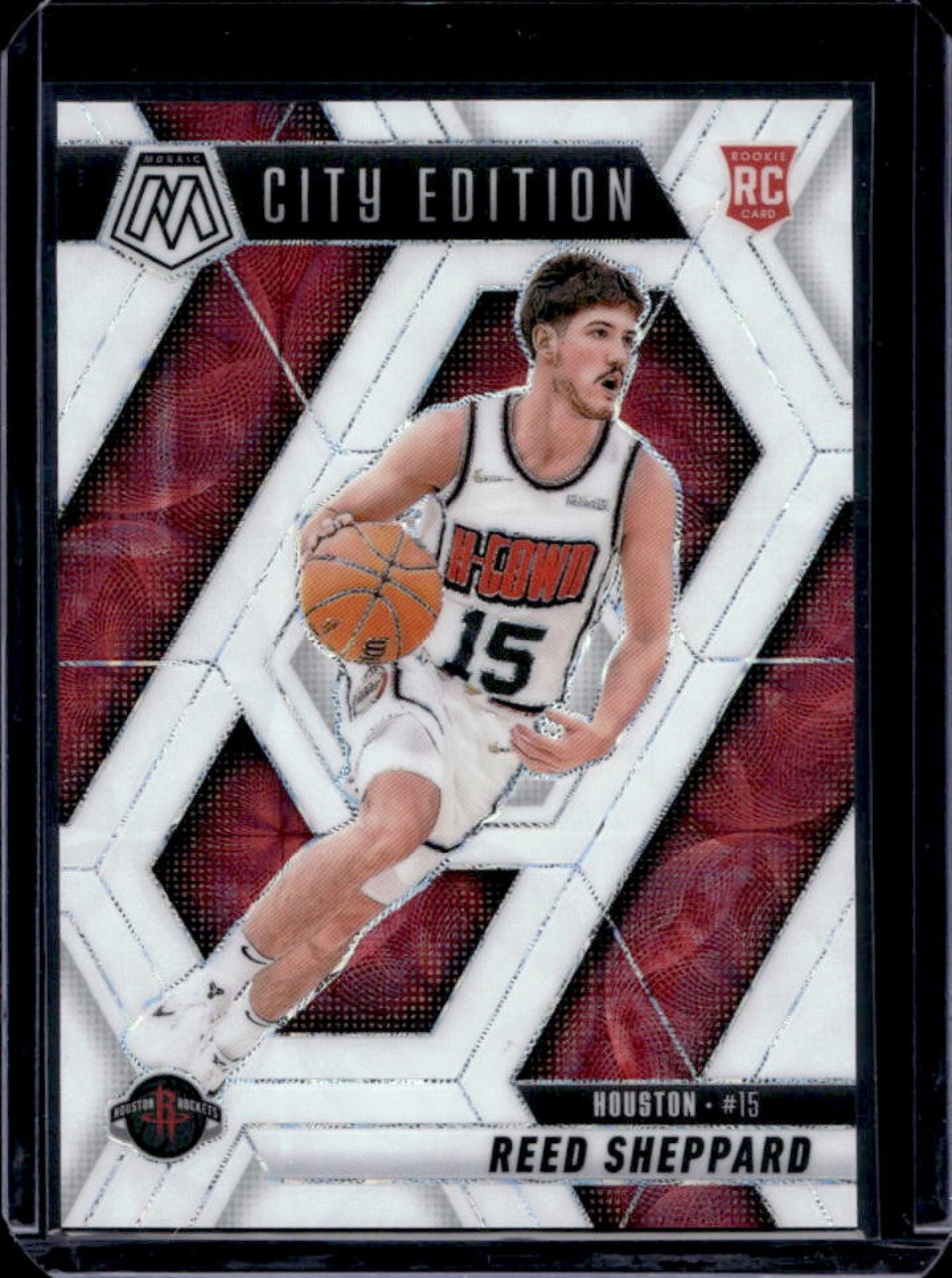 2024-25 Mosaic Reed Sheppard RC International White City Edition #3/25 Rockets