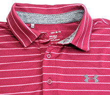 Under Armour The Playoff Polo Shirt Mens L Striped Performance Golf Casual