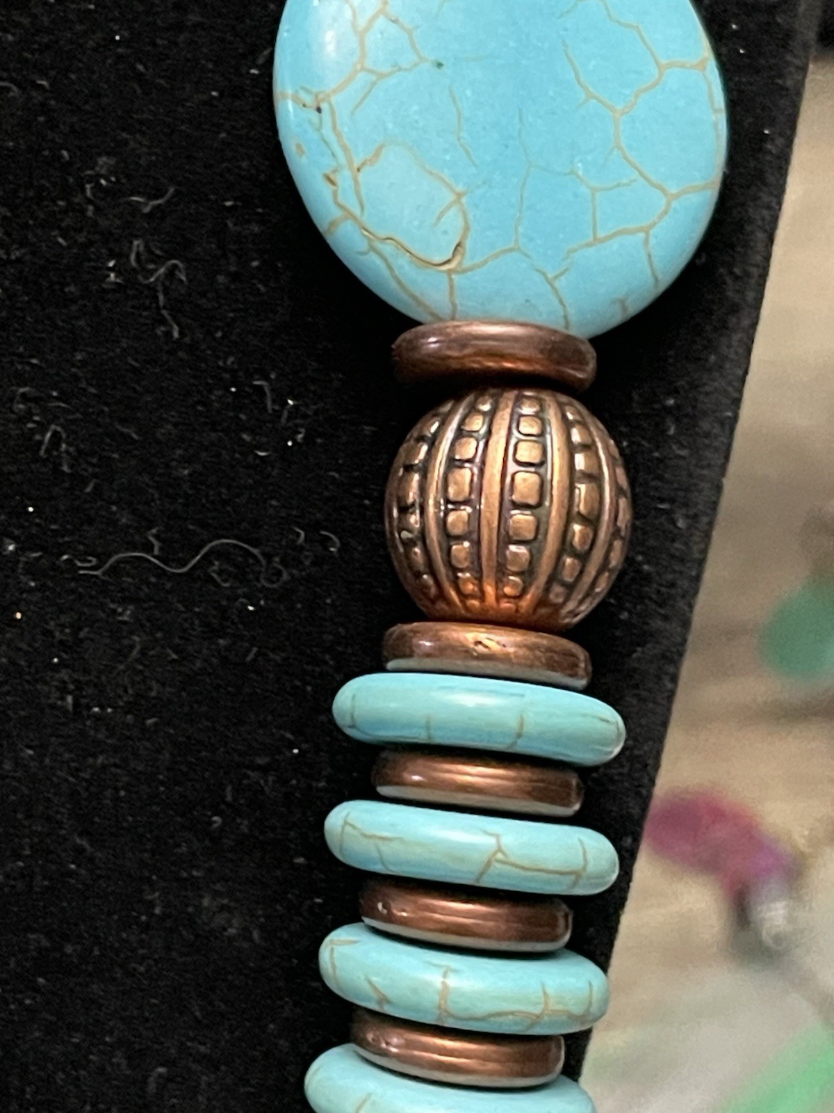 Turquoise Copper Statement Necklace Southwestern … - image 4