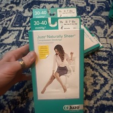 Juzo Naturally Sheer Compression Stockings Beige Knee Closed Toe 30-40mmHg Size2