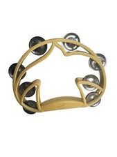 Vtg Dove Half Moon Tambourine Hand Percussion Musical Instrument USA Yellow