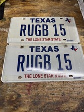 Texas RUGB 15 License Tag Vintage Expired Display 