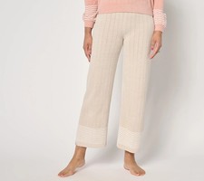 Barefoot Dreams Reg. CozyChic Ultra Lite Pointelle Ankle Pant Stone/Pearl XS New
