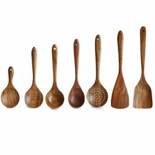 Wooden Cooking Utensil Set Kitchen Bamboo Spoons Spatula Tools Utensil Tool Kits