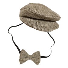 Boy Photo Props Baby Flat Cap Infant Bow Tie Newborn Photography