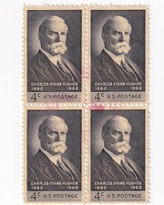 STAMP US SCOTT 1195  Charles E. Hughes  4 CENT 1962 USED BLOCK OF 4 - A