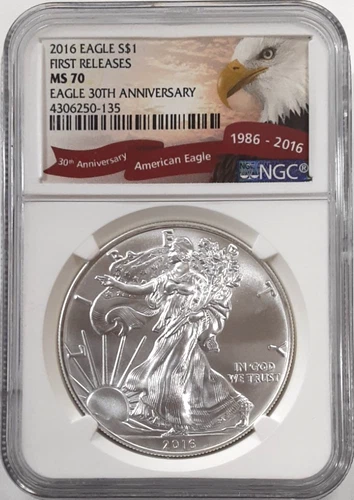 2016 30th Anniversary $1 American Silver Eagle NGC MS70 1st Releases (135)