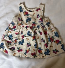 Vintage Oshkosh Baby B'Gosh Floral Corduroy Dress Size 18 Mos Berries Jumper