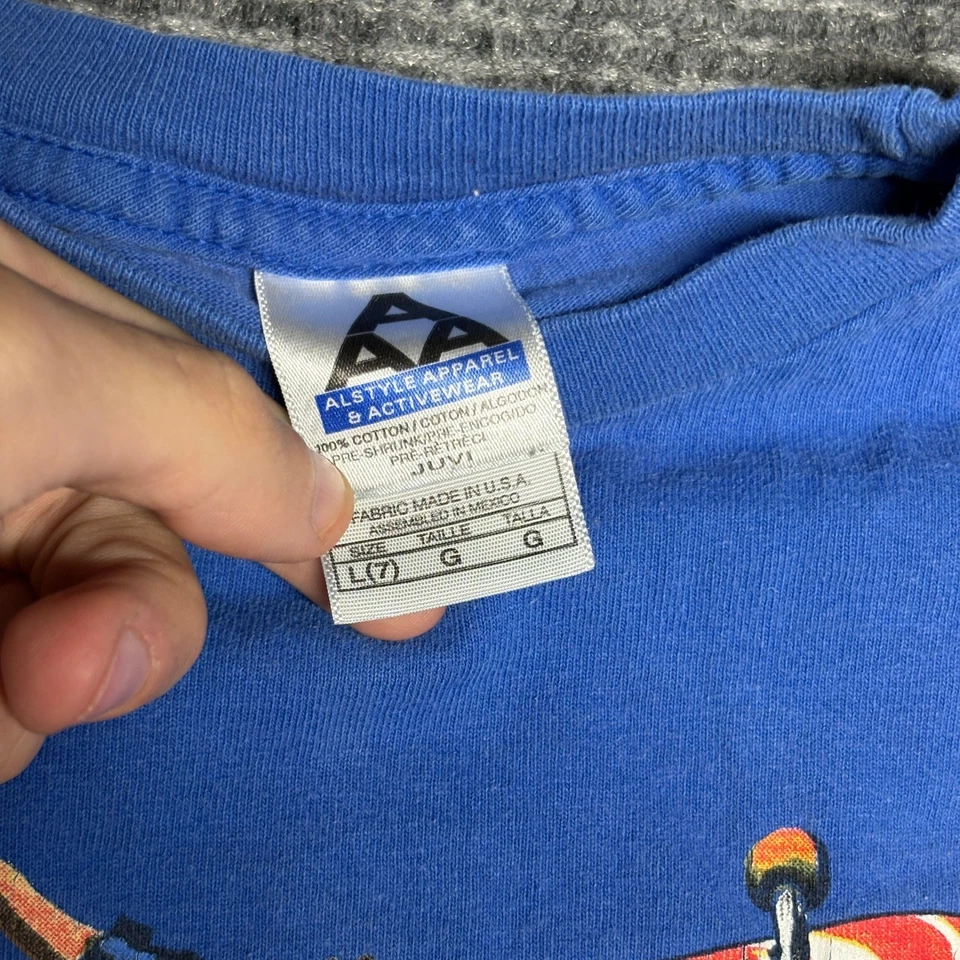 Детская синяя футболка с длинным рукавом дикий стиль скейтборд графический размер L 7 - Изображение 2 из 3