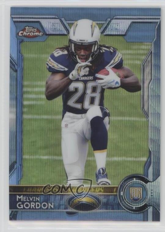 2015 Topps Chrome Rookies Blue Wave Refractor Melvin Gordon #105 0o9