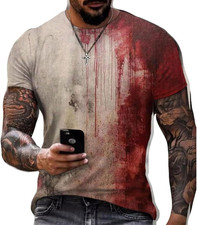 Blutiges Halloween T-Shirt mit Blutspritzer Muster - Entsetzen