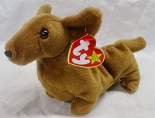 Ty Beanie Babies 1995 Weenie Brown Dachshund 8" 1st To Stand On All 4Paws MWMT's