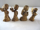 VTG Lot of 4 Praying CHERUB ANGEL GOLD Christmas 2.25" Plastic Ornaments Hong K — photo 10