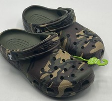 Crocs Camo Camouflage Print Classic Clog Shoes Junior Youth Size 4 J4 - New
