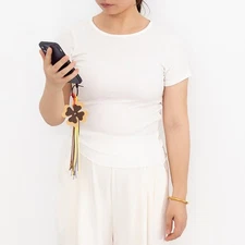 Customizable Braided Cord Keychain Detachable Tassels Phone Accessory For Bags