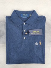 Polo Ralph Lauren Custom Slim Fit Soft Touch Blue HTR Polo Shirt Men's Small