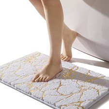 Marble Bathroom Rug White and Gold Decor Bathroom Rugs Non Slip Bath Mat