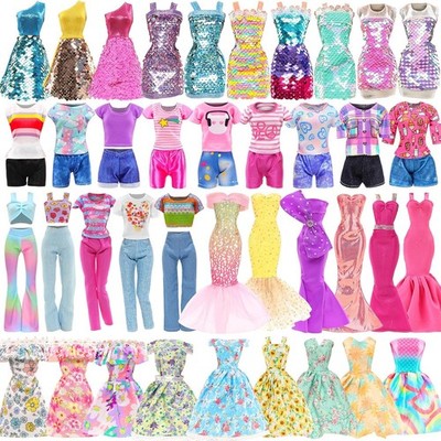 Fashionable 11.5  Doll Clothes Set: Sequined Dresses, Casuals & Florals Included