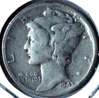 1943 D MERCURY DIME - 90% SILVER - 17.9 mm - 2.50 g - NICE GRADE - DM 054