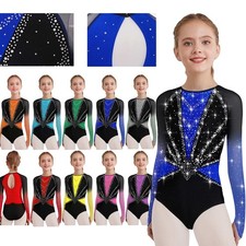 Girls Bodysuit Jazz Leotard Training Jumpsuit Dance Ballet Show Unitard Yoga