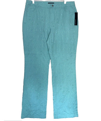 NEW Ideology    Eyelet Pants Bootcut Cotton Blend Pockets Size 12 NWT