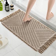 H.VERSAILTEX Waffle Bath Mat Super Absorbent Boho Bath Mat Non Slip Bath Rugs fo