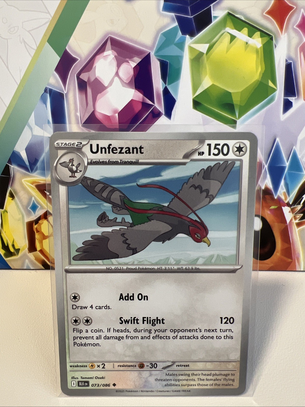 Unfezant 073/086 Uncommon Regular - Pokemon TCG Black Bolt - NM