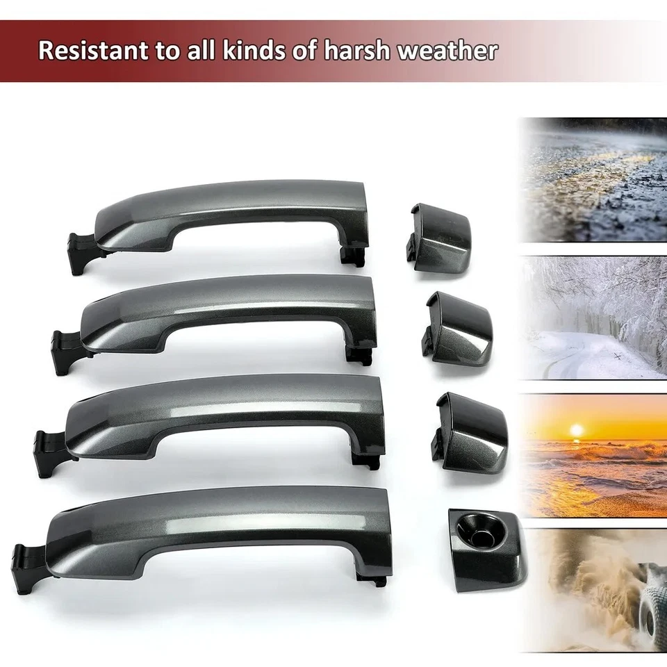 1 juego de manijas de puerta pintadas grises 1G3 para Toyota Tundra Sequoia 2011-2019 Foto 2 de 4