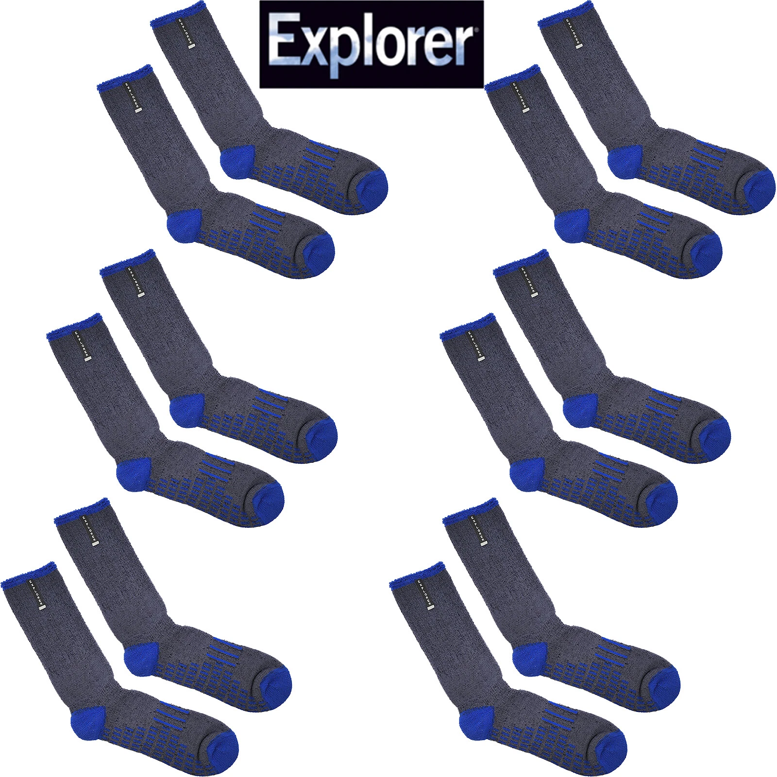 6 Pair Bonds Explorer Extreme Impact Crew Mens Thick Wool Socks Navy SZSC2W Bulk
Opens in a new wind