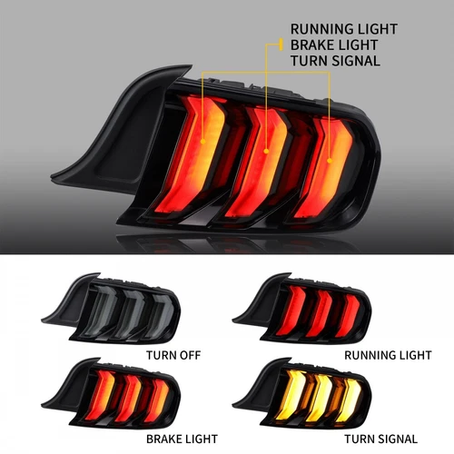 Par de luces traseras LED VLAND para Ford EE. UU. / UE Mustang GT 2015-20 - Imagen 3 de 11